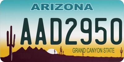 AZ license plate AAD2950