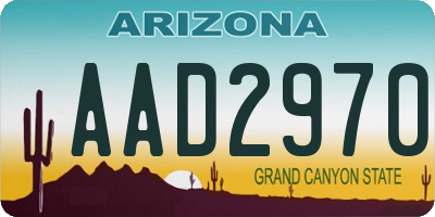AZ license plate AAD2970