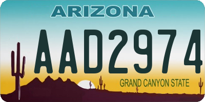 AZ license plate AAD2974