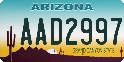 AZ license plate AAD2997