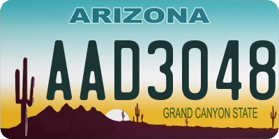 AZ license plate AAD3048