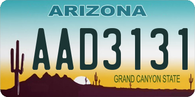 AZ license plate AAD3131