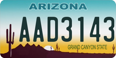 AZ license plate AAD3143