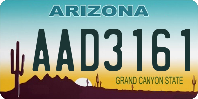 AZ license plate AAD3161