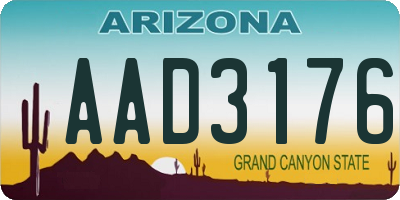 AZ license plate AAD3176