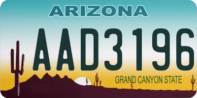 AZ license plate AAD3196