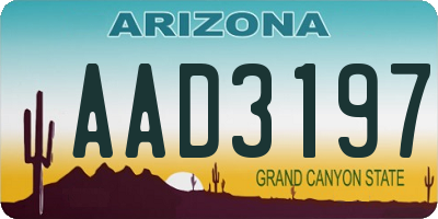 AZ license plate AAD3197