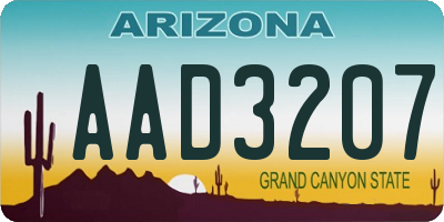 AZ license plate AAD3207