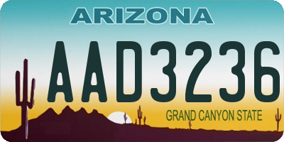 AZ license plate AAD3236