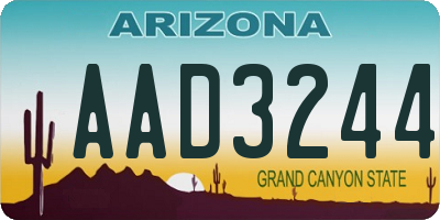 AZ license plate AAD3244