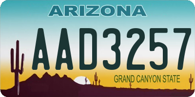 AZ license plate AAD3257