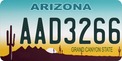 AZ license plate AAD3266
