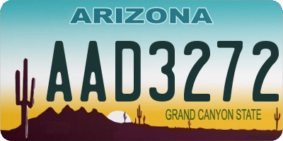 AZ license plate AAD3272