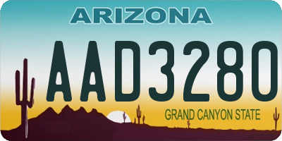 AZ license plate AAD3280