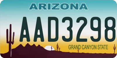 AZ license plate AAD3298