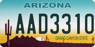 AZ license plate AAD3310