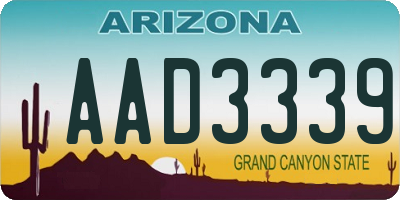 AZ license plate AAD3339