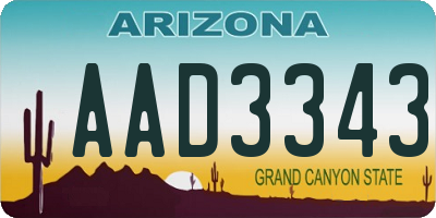 AZ license plate AAD3343