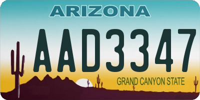 AZ license plate AAD3347