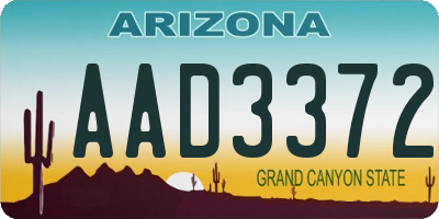 AZ license plate AAD3372