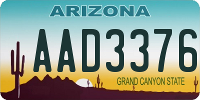 AZ license plate AAD3376