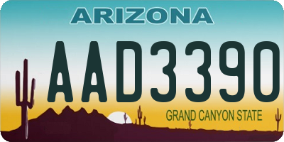 AZ license plate AAD3390