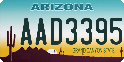 AZ license plate AAD3395