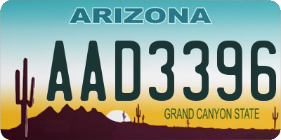 AZ license plate AAD3396