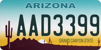 AZ license plate AAD3399