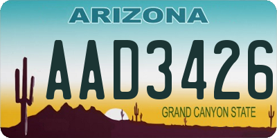 AZ license plate AAD3426