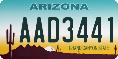 AZ license plate AAD3441