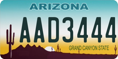 AZ license plate AAD3444