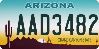 AZ license plate AAD3482