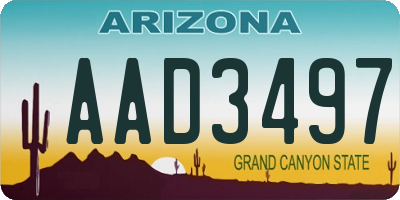 AZ license plate AAD3497