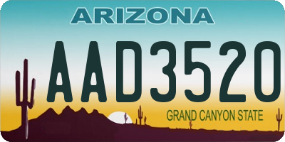 AZ license plate AAD3520