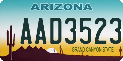 AZ license plate AAD3523