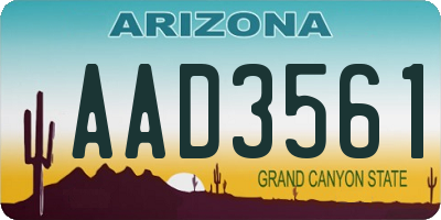 AZ license plate AAD3561