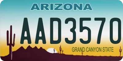 AZ license plate AAD3570