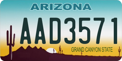AZ license plate AAD3571