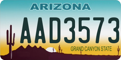 AZ license plate AAD3573
