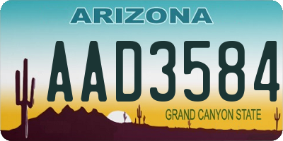 AZ license plate AAD3584