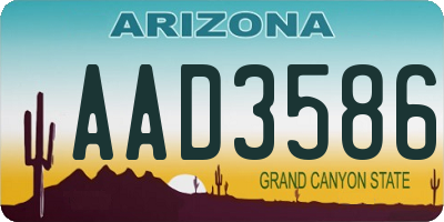 AZ license plate AAD3586