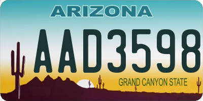 AZ license plate AAD3598