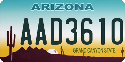 AZ license plate AAD3610