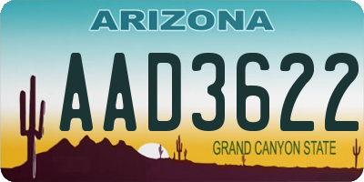 AZ license plate AAD3622