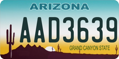 AZ license plate AAD3639