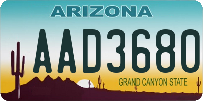 AZ license plate AAD3680