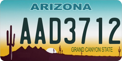 AZ license plate AAD3712