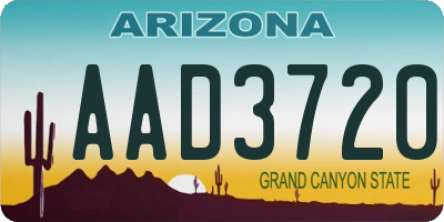 AZ license plate AAD3720