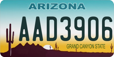 AZ license plate AAD3906